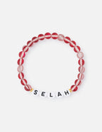 Elevated Faith Christian Jewelry Bracelet with red beads featuring the word SELAH in white letters