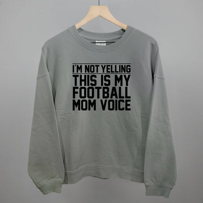 Football Mom Voice graphic oversized boxy crew in Smoke