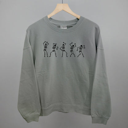 Dancing Skeletons Halloween graphic oversized boxy crew in Smoke
