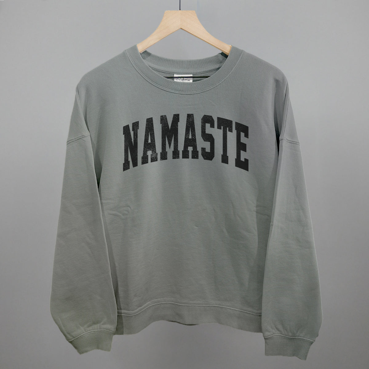 Namaste Yoga graphic oversized boxy crew in Smoke