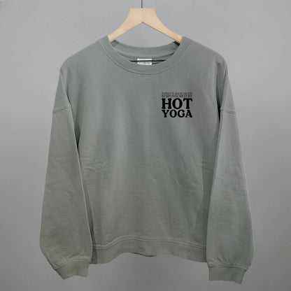 Mood Sponsored By Hot Yoga (Left Chest) Funny Oversized Boxy Crewneck Sweatshirt in Smoke – Ivy + Cloth