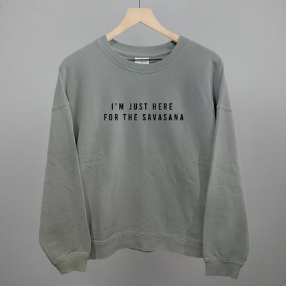 I'm Just Here For The Savasana Funny Oversized Boxy Crewneck Sweatshirt in Smoke – Ivy + Cloth
