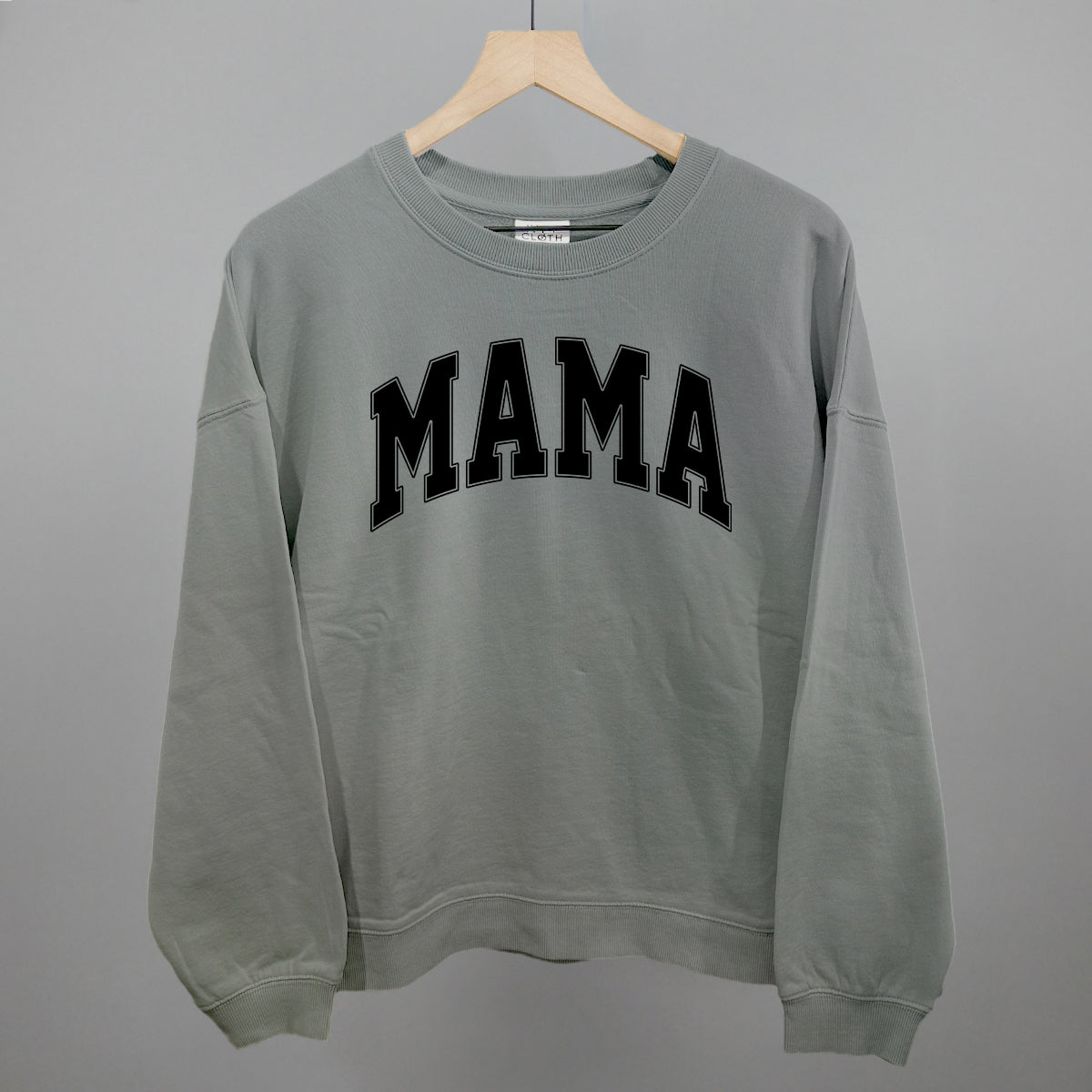 Mama graphic oversized boxy crew in Smoke