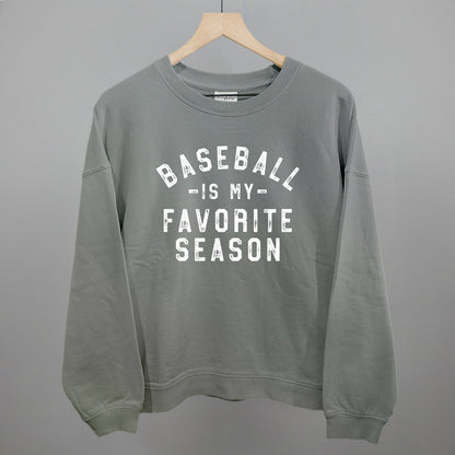 Baseball Is My Favorite Season Funny Oversized Boxy Crewneck Sweatshirt in Smoke – Ivy + Cloth