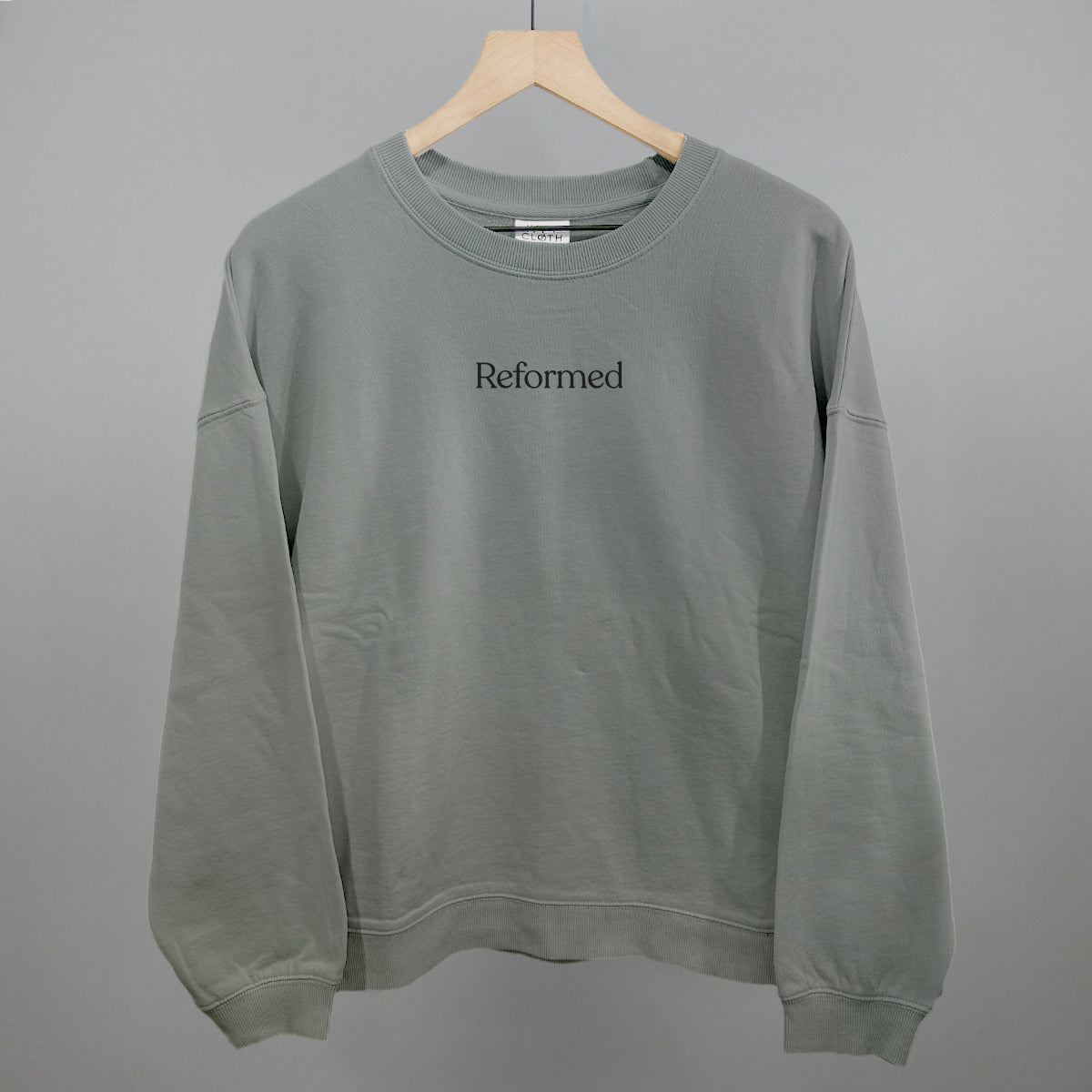 Reformed Pilates graphic oversized boxy crew in Smoke