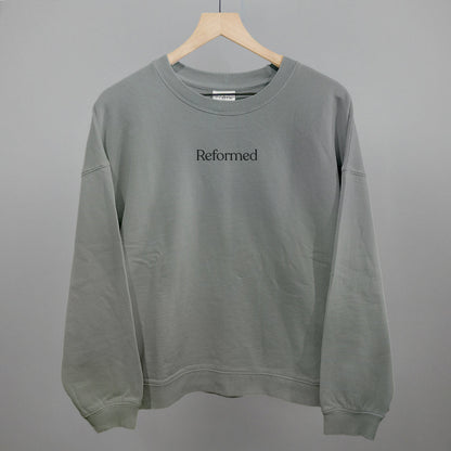 Reformed Pilates graphic oversized boxy crew in Smoke