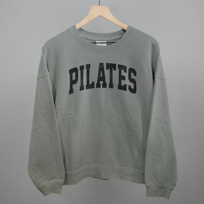 Pilates Arch Funny Oversized Boxy Crewneck Sweatshirt in Smoke – Ivy + Cloth