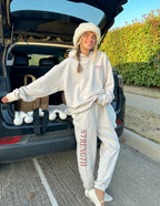 Elevated Faith Sweatpants in Cream featuring 'Strength' print, part of Christian Apparel collection