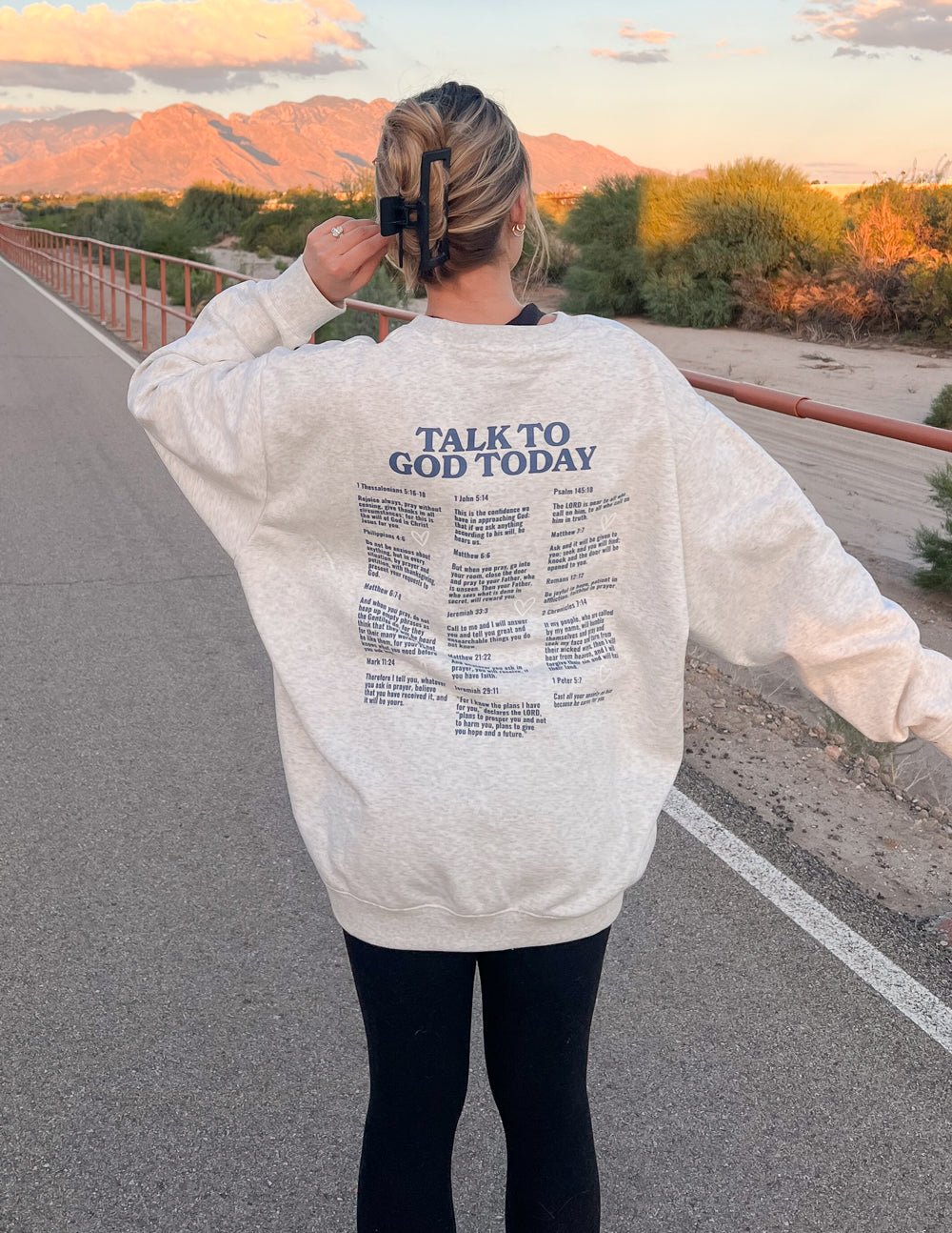 Elevated Faith Christian Crewneck Sweatshirt with inspirational message on back for casual wear