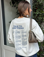 Elevated Faith Christian Crewneck Sweatshirt with inspirational text on the back for daily motivation
