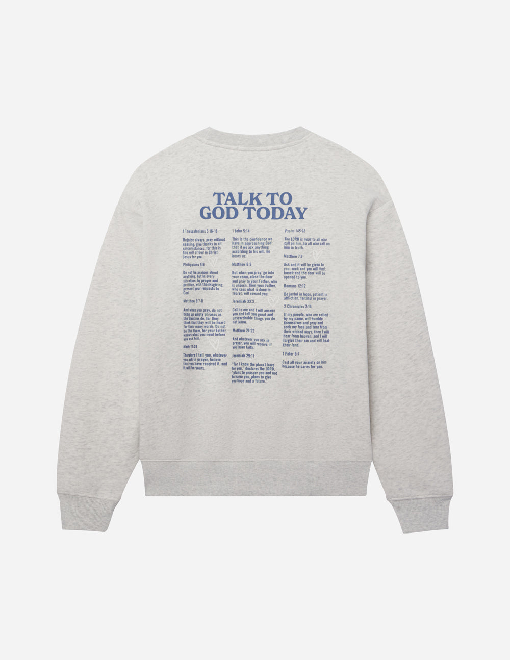 Elevated Faith Christian Crewneck Sweatshirt in Gray with Inspirational Text on Back