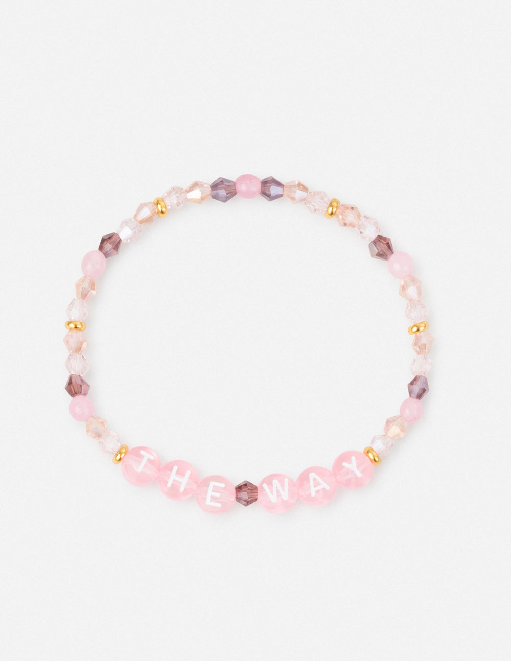 Elevated Faith Christian Jewelry Bracelet with Pink Beads and Letters spelling 'THE WAY'