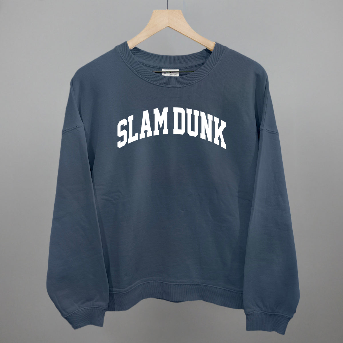 Slam Dunk Arch Funny Oversized Boxy Crewneck Sweatshirt in Vintage Navy – Ivy + Cloth