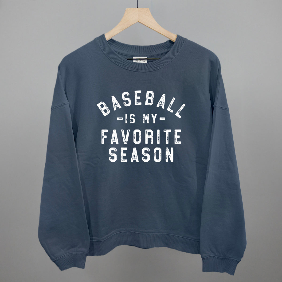 Baseball Is My Favorite Season Funny Oversized Boxy Crewneck Sweatshirt in Vintage Navy – Ivy + Cloth