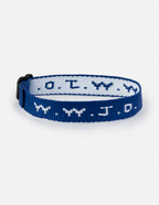 Elevated Faith Christian Jewelry Bracelet in blue with inspirational text for faith wearers