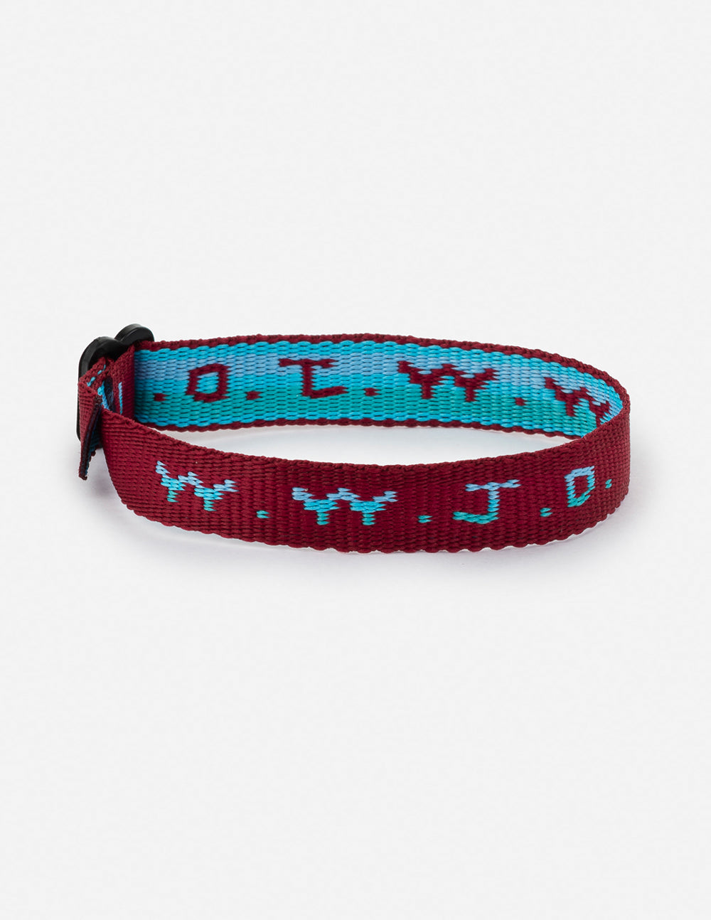 Elevated Faith Christian Jewelry Bracelet with colorful woven design featuring W.W.J.D. text