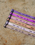 Colorful Elevated Faith Christian Jewelry Bracelet collection featuring various pastel shades and adjustable buckles
