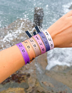 Elevated Faith Christian Jewelry Bracelet Collection with Colorful Bands and Inspirational Letters