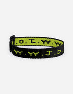 Elevated Faith Christian Jewelry Bracelet in Black and Neon Green with W.W.J.D. design