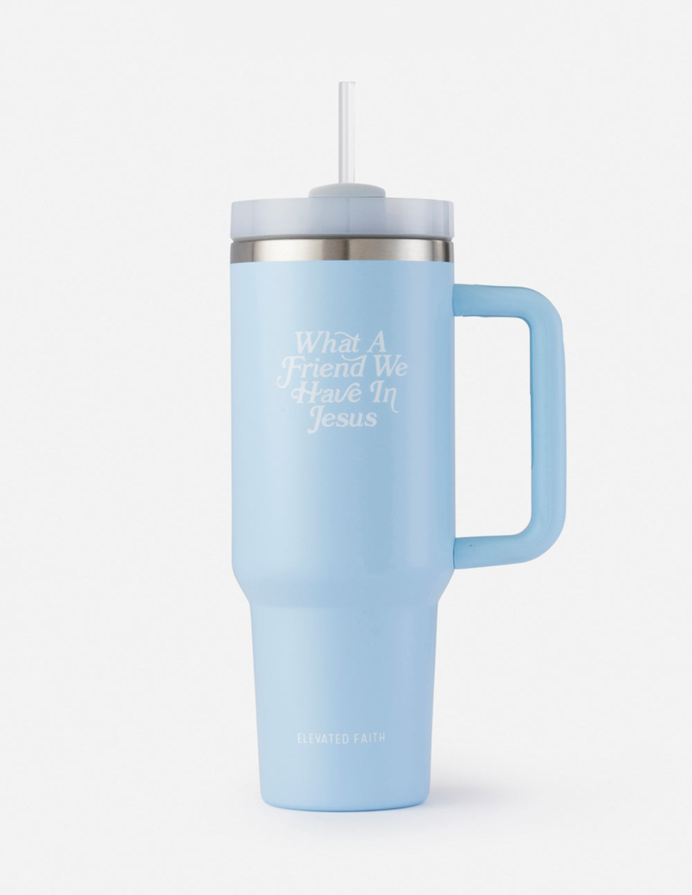 Elevated Faith Christian Gifts Tumbler in Light Blue with Inspirational Text for Daily Use