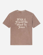 Elevated Faith Christian Apparel T-Shirt featuring 'What A Friend We Have In Jesus' on the back