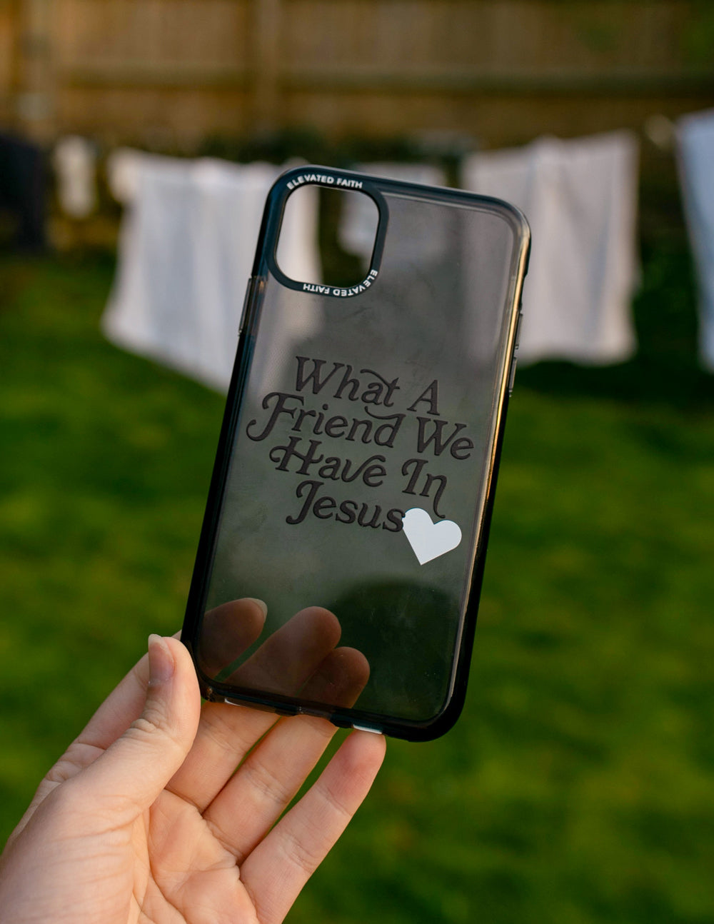 Christian iPhone Case featuring the quote What A Friend We Have In Jesus for inspired believers
