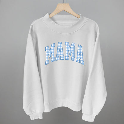 Mama Blue Gingham graphic top in White