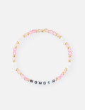 Elevated Faith Christian Jewelry Bracelet featuring colorful beads and the word WONDER