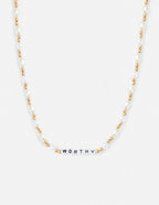 Elevated Faith Christian Jewelry Necklace with Beads and the word Worthy for a meaningful accessory