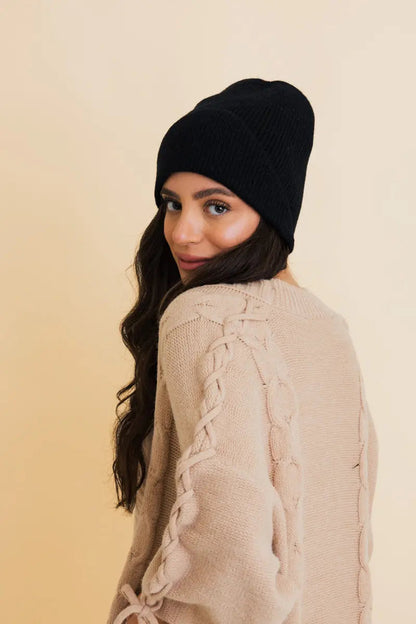 Frosty Front Fold Snuggle Ribbed Beanie, cozy knit winter hat – view 12
