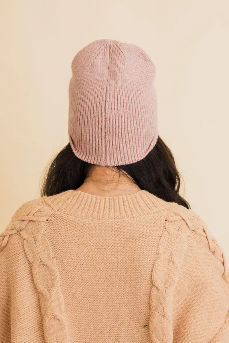 Frosty Front Fold Snuggle Ribbed Beanie, cozy knit winter hat – view 9