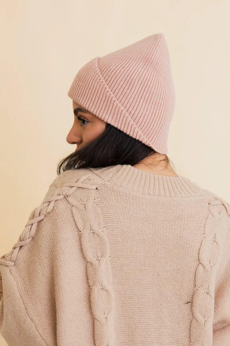 Frosty Front Fold Snuggle Ribbed Beanie, cozy knit winter hat – view 10