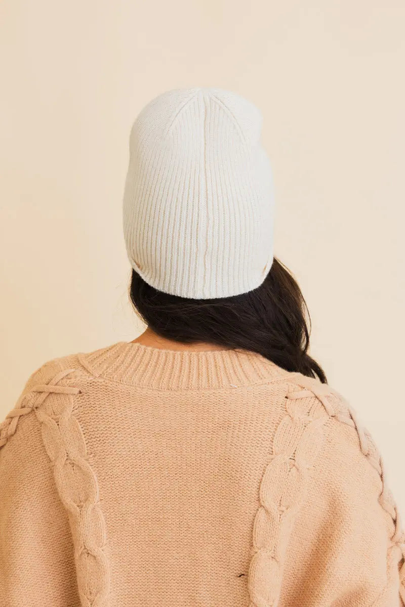 Frosty Front Fold Snuggle Ribbed Beanie, cozy knit winter hat – view 5