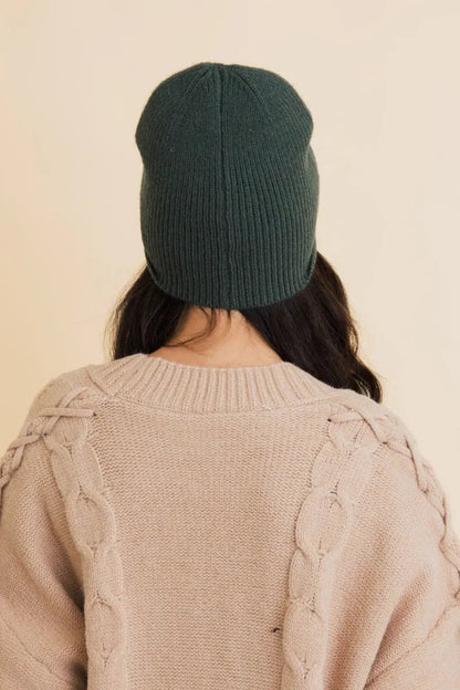 Frosty Front Fold Snuggle Ribbed Beanie, cozy knit winter hat