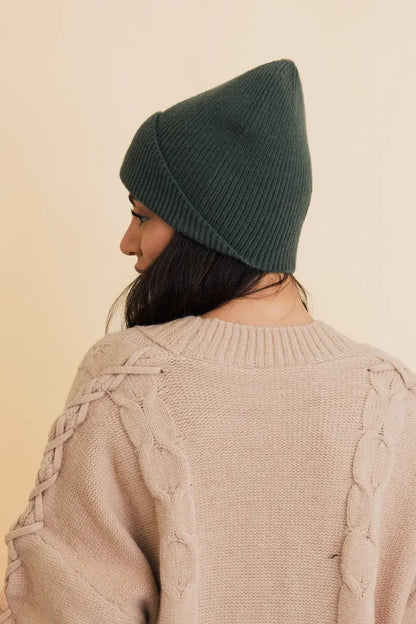 Frosty Front Fold Snuggle Ribbed Beanie, cozy knit winter hat – view 2