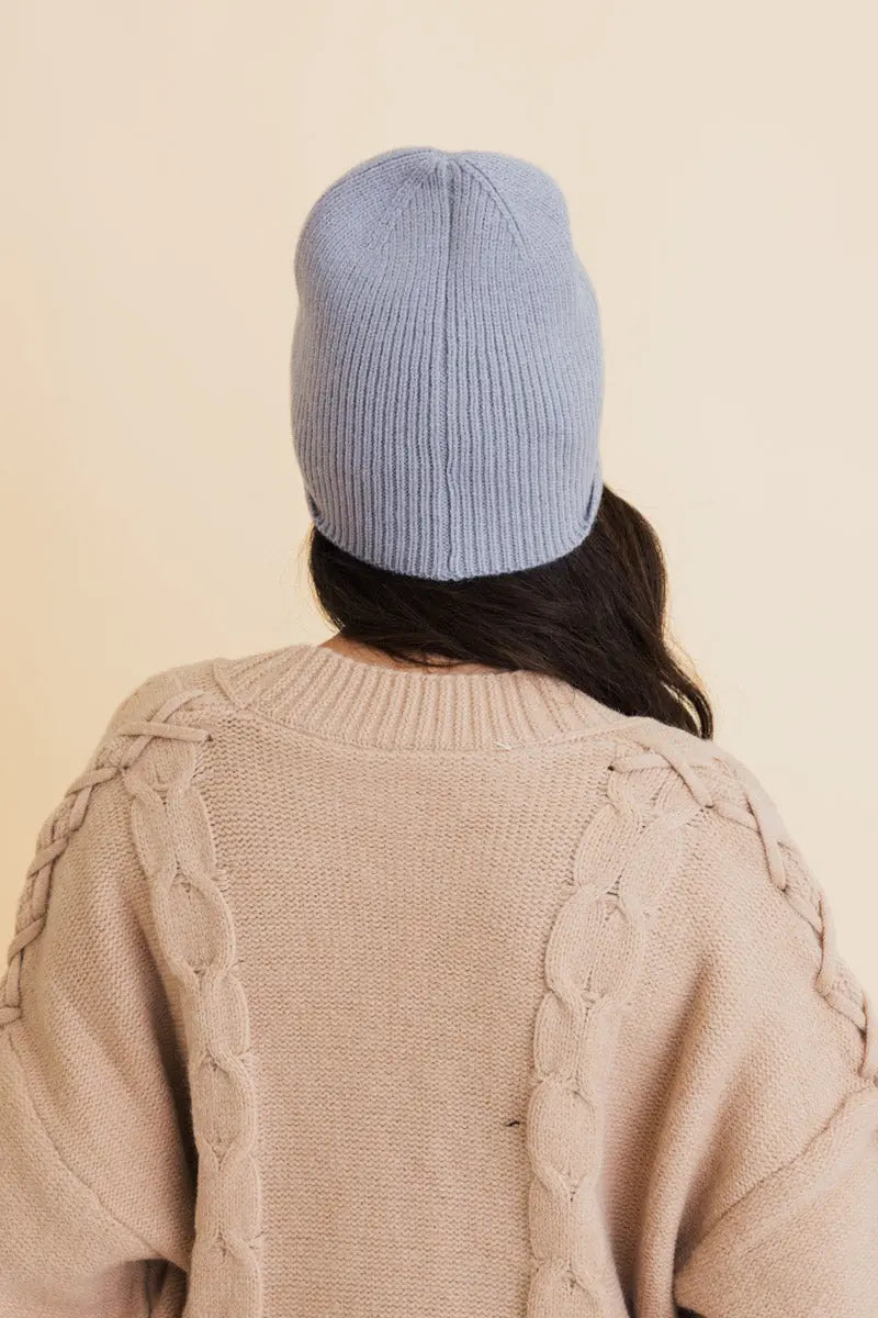 Frosty Front Fold Snuggle Ribbed Beanie, cozy knit winter hat – view 3