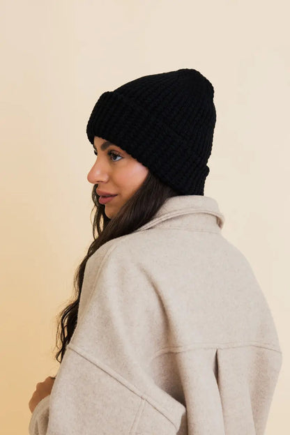 Toasty Waffle Puff Beanie, cozy knit winter hat – view 3
