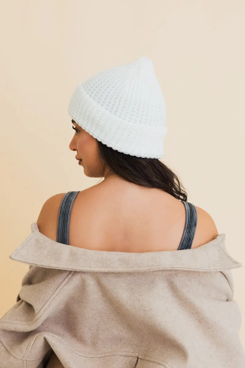 Toasty Waffle Puff Beanie, cozy knit winter hat – view 4
