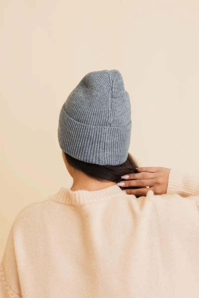 Square Sparkle Smiles Ribbed Beanie, cozy knit winter hat – view 5