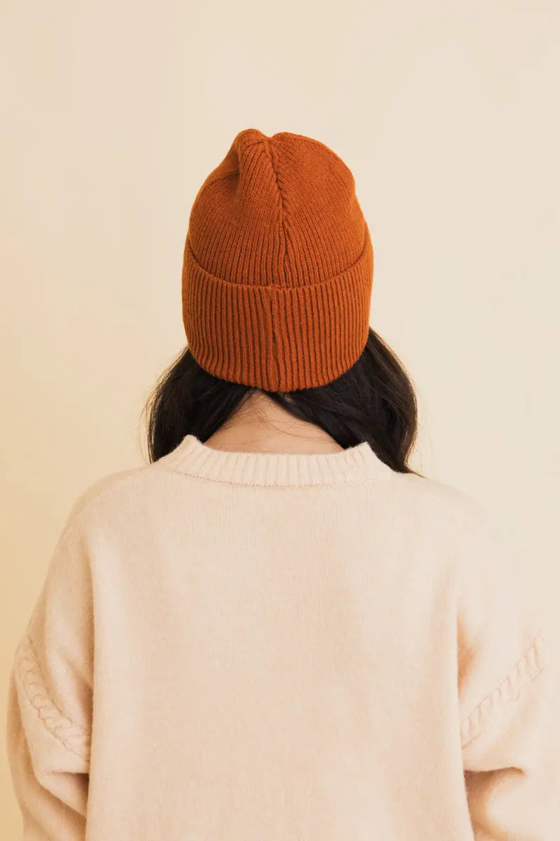Square Sparkle Smiles Ribbed Beanie, cozy knit winter hat – view 9