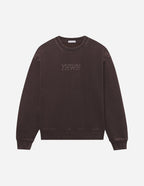 Elevated Faith Christian Crewneck Sweatshirt in dark brown with YHWH embroidery for stylish comfort