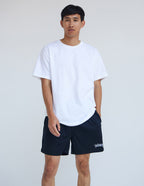 Elevated Faith Christian Shorts in Black, perfect for casual and active wear.