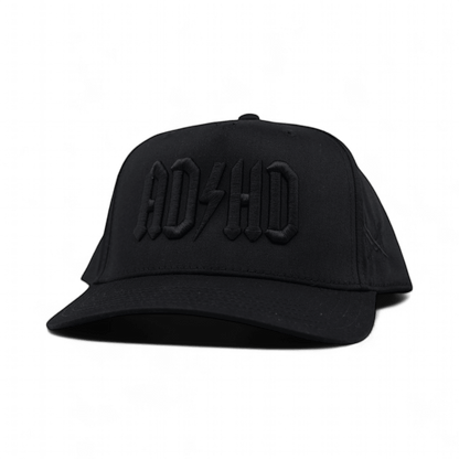 ADHD Funny Embroidered Snapback Hat in Retro Black – Ivy + Cloth