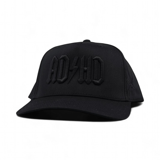 ADHD Funny Embroidered Snapback Hat in Retro Black – Ivy + Cloth