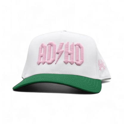 ADHD Funny Embroidered Snapback Hat in Retro Kelly Green/White – Ivy + Cloth