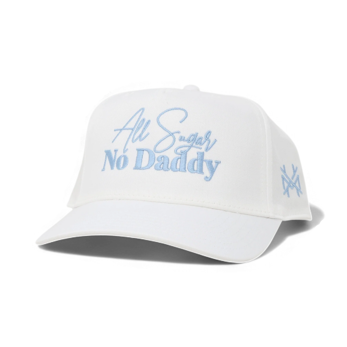 All Sugar No Daddy Funny Embroidered Snapback Hat in Retro White – Ivy + Cloth