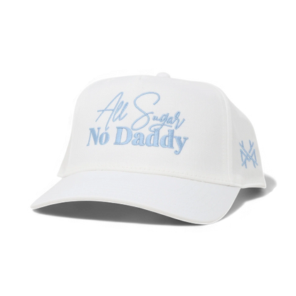 All Sugar No Daddy Funny Embroidered Snapback Hat in Retro White – Ivy + Cloth