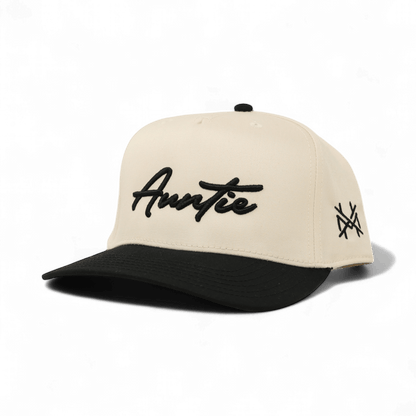 Auntie Funny Embroidered Snapback Hat in Retro Black/Natural – Ivy + Cloth