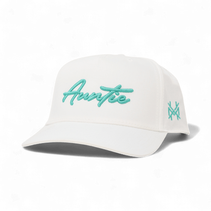 Auntie Funny Embroidered Snapback Hat in Retro White – Ivy + Cloth