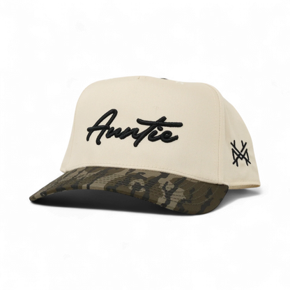 Auntie Funny Embroidered Snapback Hat in Retro Mossy Oak Bottomland/Natural – Ivy + Cloth